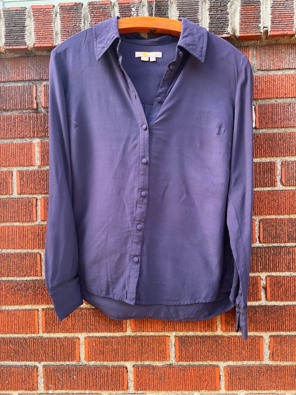 Boden navy blue button blouse size s